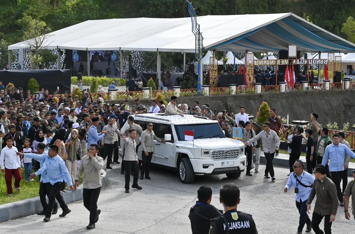 Presiden Prabowo Subianto resmikan Bendungan Meninting
