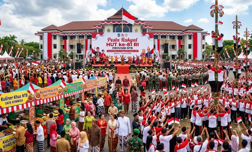 Rayakan HUT ke-81 RI, Pemprov NTB Gelar Pesta Rakyat: Ada Kuliner Gratis hingga Lomba Panjat Pinang